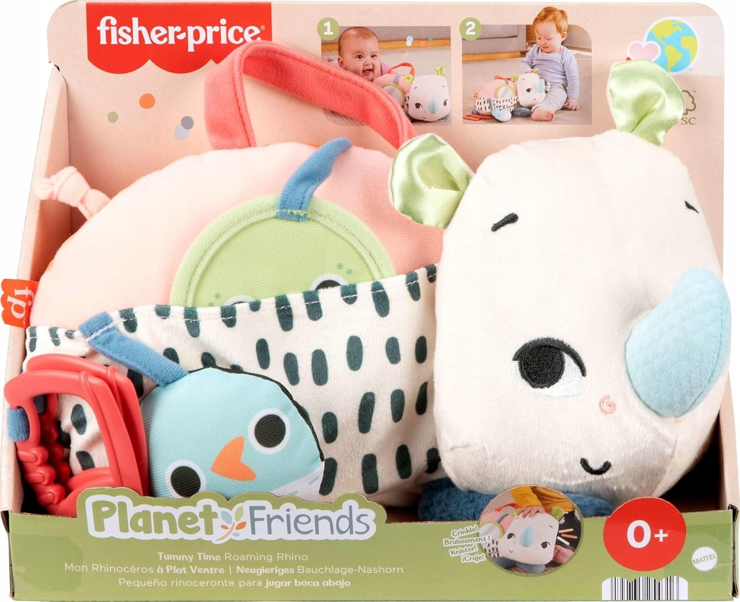 Fisher-Price Nosorožec - senzorická hračka pre bábätká HYR55